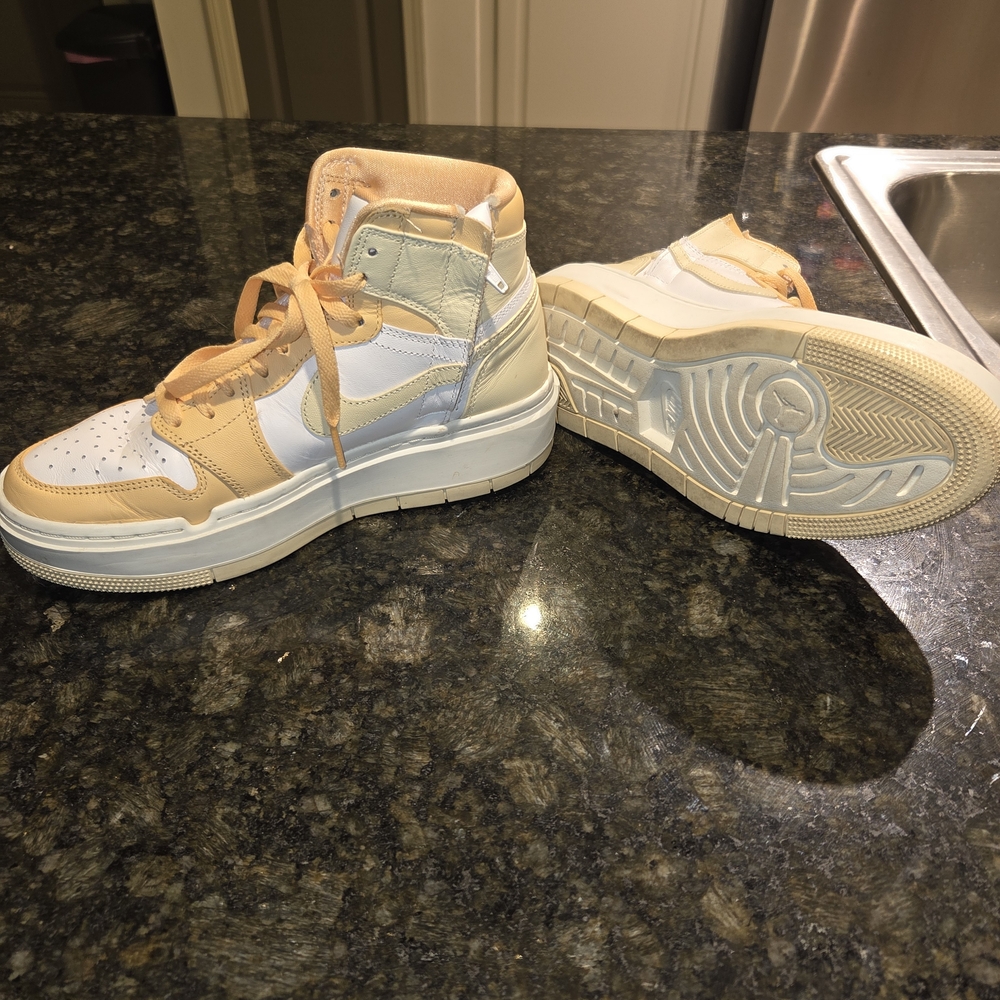 Nike Women's High-Top Sneakers in White and Tan - Picture 2 of 4